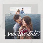 Gewoon romantische bewerkbare kleur Sla de datum K Bedankkaart (Voorkant / Achterkant)