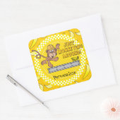 Gewoon ronddraaien vierkante sticker (Envelop)