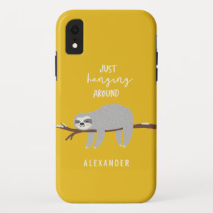 Gewoon rondhangen leuke lichte cartoon luiaard iPhone XR hoesje