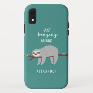 Gewoon rondhangen met een leuke cartoon sloep iPhone XR hoesje