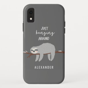 Gewoon rondhangende leuke heldere cartoon luiaard iPhone XR hoesje
