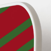 Gewoon Rood en groen Vrolijk kerstpatroon Pickleball Paddle (Links Detail)