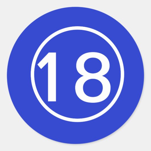 Gewoon Royal Blue 18 Ronde Sticker (Voorkant)