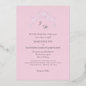 Gewoon Roze Elegant  Zilver Folie Uitnodiging (Voorkant)