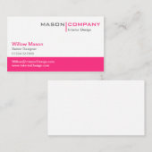 Gewoon roze en witte, stijlvolle Visitekaartje (Voorkant / Achterkant)