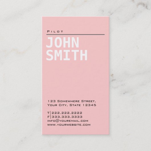 Gewoon roze Visitekaartje (Voorkant)