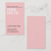 Gewoon roze Visitekaartje van cementcontracten (Voorkant / Achterkant)