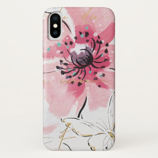 Gewoon roze | Waterverf Floral Case-Mate iPhone Case (Achterkant)
