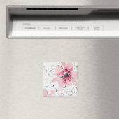 Gewoon roze | Waterverf Floral Magneet (Insitu (Vaatwasser))