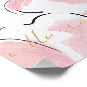 Gewoon roze | Waterverf Floral Poster (Hoek)