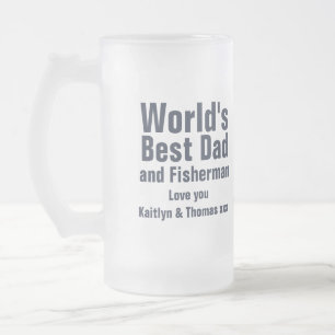 Gewoon 's werelds beste vader en visser glas matglas bierpul