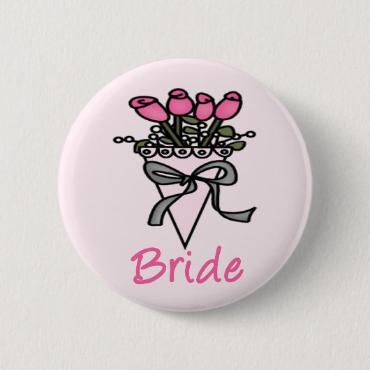 Gewoon Schattig Bridal Bouquet Ronde Button 5,7 Cm (Voorkant)