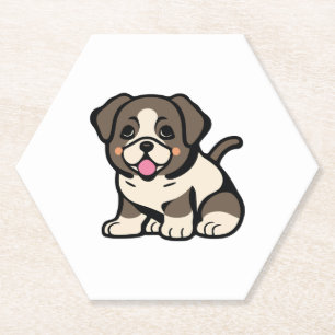 Gewoon schattige hond Kopie Kopie Kartonnen Onderzetters