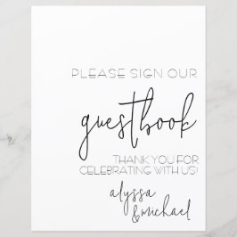 Gewoon schilderachtig eenvoudig gastenboek