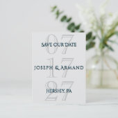 Gewoon Silver Save the Date Briefkaart (Staand voorkant)