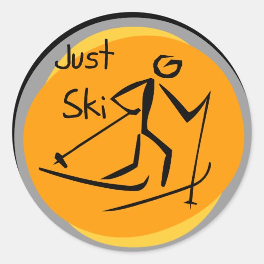 Gewoon ski T-shirts en geschenken Ronde Sticker (Voorkant)