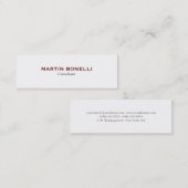 Gewoon Slim Professional, wit, modern Visitekaartj Mini Visitekaartje (Voorkant / Achterkant)