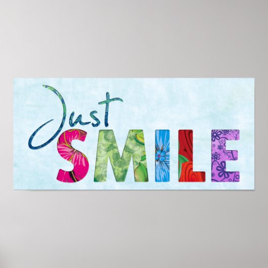 Gewoon Smile Happy Quote 01 Poster (Voorkant)