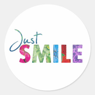 Gewoon Smile Happy Quote 01 Ronde Sticker