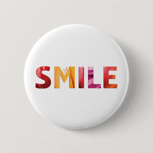 Gewoon Smile Happy Quote 04 Ronde Button 5,7 Cm