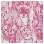 Gewoon Sphynx Cats Kersenparel Stof (Close Up)