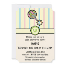 Gewoon Sweet Rattle Baby shower Uitnodiging