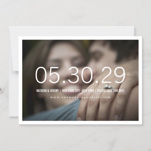 Gewoon tijdloos opslaan van de datum foto magneet  magnetische uitnodiging (Voorkant)