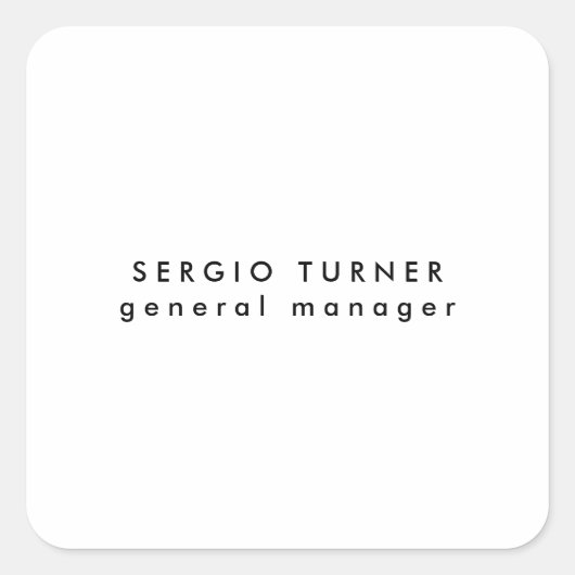 Gewoon trendy minimalistisch professioneel profiel vierkante sticker (Voorkant)