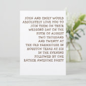 Gewoon Typografie Leuk & Informele bruiloft Kaart (Staand voorkant)