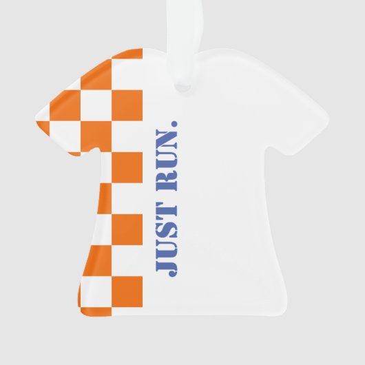 Gewoon uitvoeren Checkerboard Running Race Kleurri Ornament (voorkant)