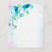 Gewoon van de blauwe blauwgroen bloemen die huweli (Achterkant)