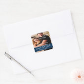 Gewoon verbluffend diep marine bewaar de datumzege vierkante sticker (Envelop)