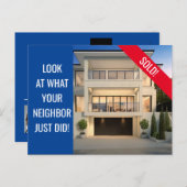 Gewoon verkocht - Fun Briefkaart - Blauw (Voorkant / Achterkant)