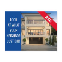 Gewoon verkocht - Fun Briefkaart - Blauw