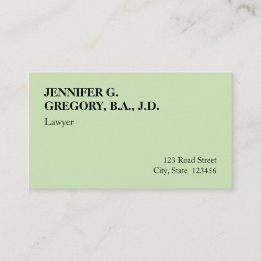 Gewoon Visitekaartje, Humble en minimaal Visitekaartje (Voorkant)