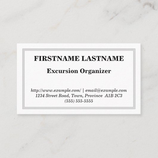 Gewoon Visitekaartje voor Excursion Organizer (Voorkant)