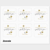 Gewoon voor jou Gold Glitter Heart Handgemaakt met Vierkante Sticker (Vel)