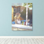 Gewoon voorbij gaan canvas afdruk (Insitu (Houten vloer))