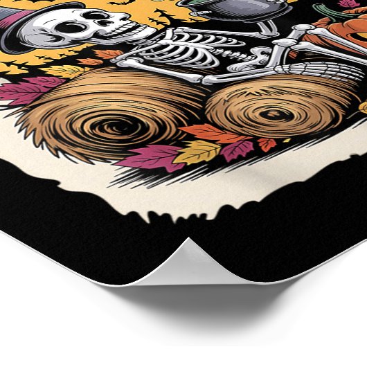 Gewoon wachten op Halloween _ Funny Skeleton Pumpk Poster (Hoek)