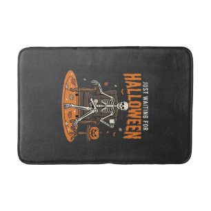 Gewoon wachten op Halloween skelet ontwerp_1 Badmat