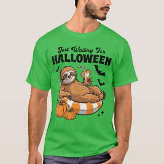 Gewoon wachten tot Halloween Schattige Luie Luiaar T-shirt