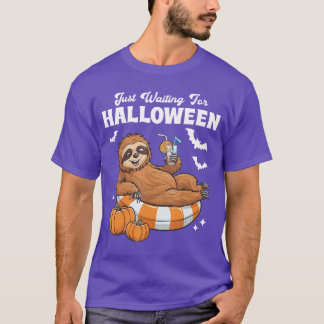 Gewoon wachten tot Halloween Schattige Luie Luiaar T-shirt