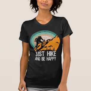 Gewoon wandeltocht buiten Avontuur Wandelen Retro T-shirt
