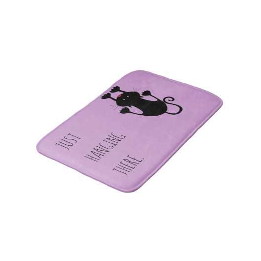 Gewoon wat cartoon van een zwarte kat. badmat (Gekanteld)