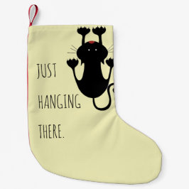 Gewoon wat cartoon van een zwarte kat. kleine kerstsok