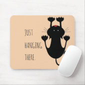 Gewoon wat cartoon van een zwarte kat. muismat (Met muis)