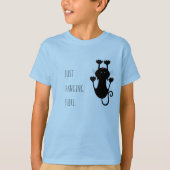 Gewoon wat cartoon van een zwarte kat. t-shirt (Voorkant)