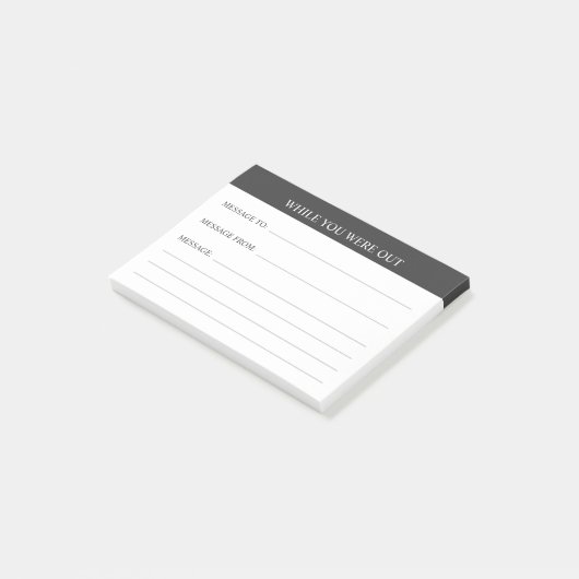 Gewoon White Grey Phone Message Post-it® Notes (Schuin)