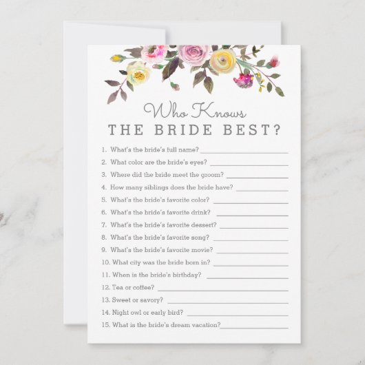 Gewoon wie weet haar beste douche spel Kaart (Voorkant)