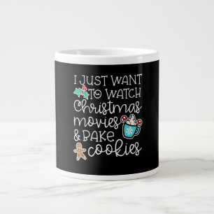 Gewoon wil kijken Kerstmis Films Bake Cook Gift Extra Grote Beker